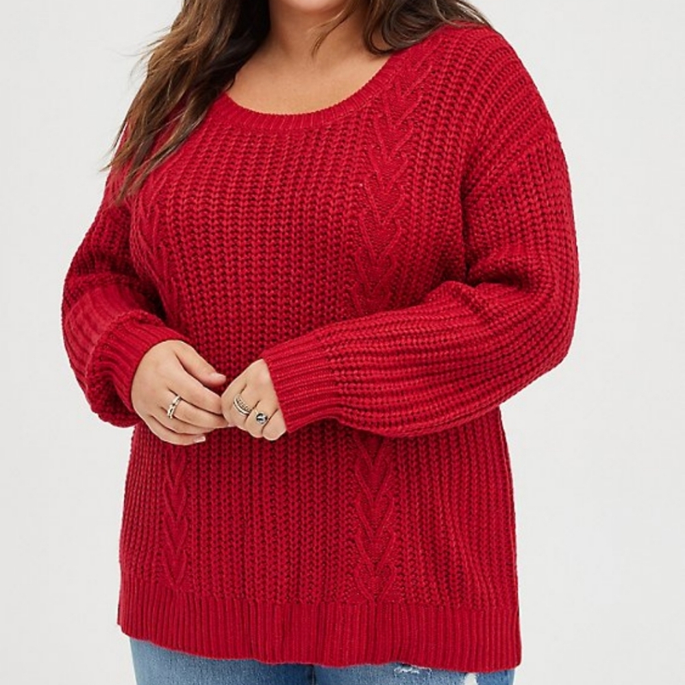 Torrid red bow sweater NWT